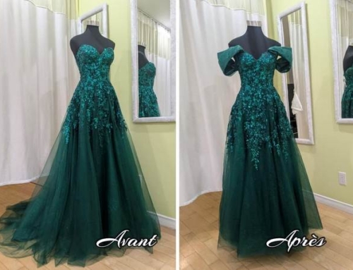 Off-shoulder dress alteration