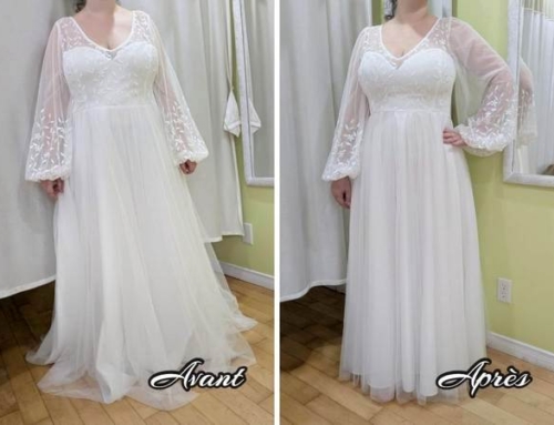 Adapt an oversized wedding dress