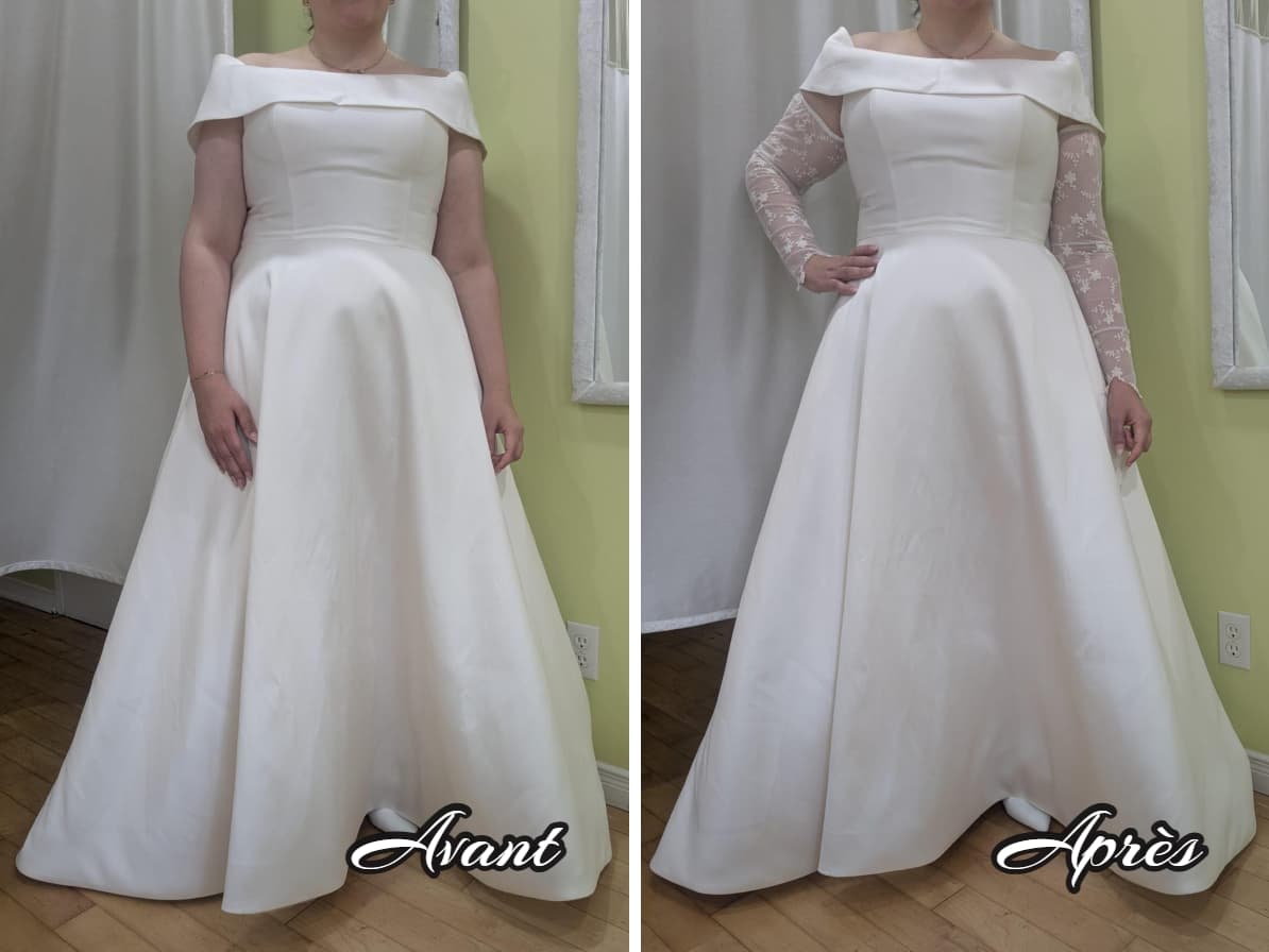 Detachable bridal sleeves Laval Montreal