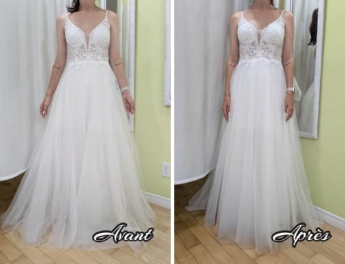 SHORTEN A BRIDAL DRESS