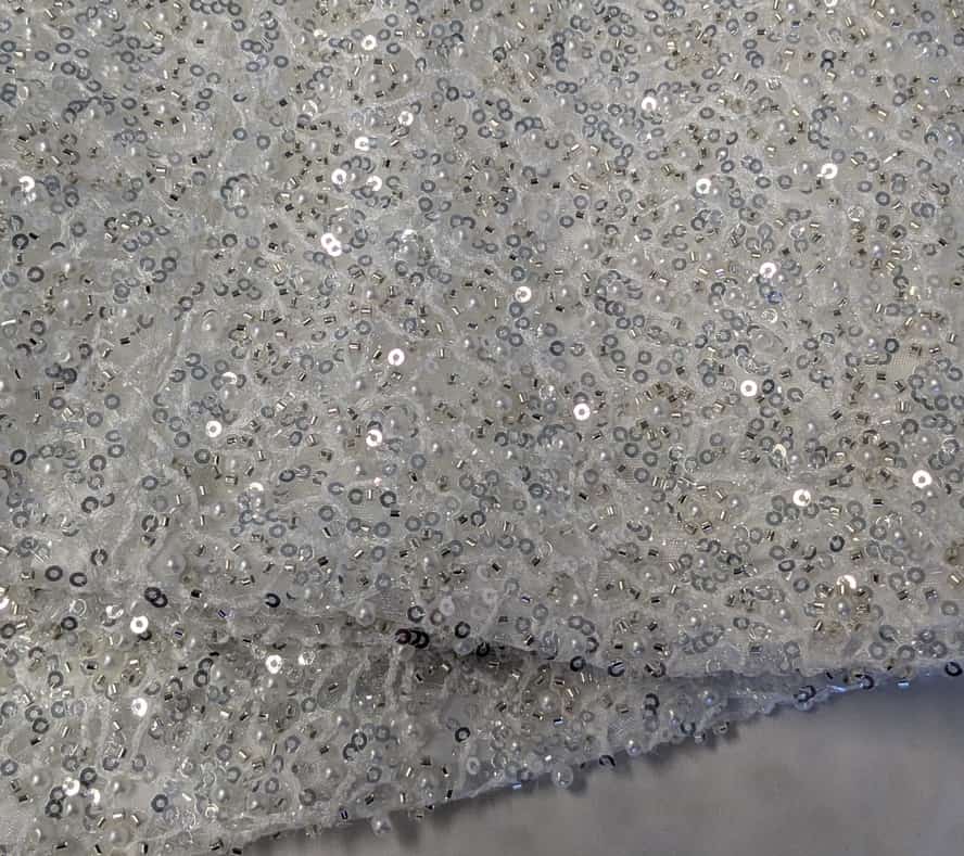 Tissu à strass et paillettes